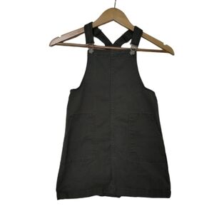 H&M jumper dress girls green with pockets adjustable strap